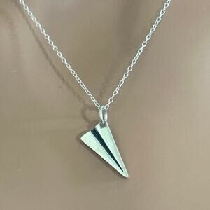 Sterling Silver Paper Airplane Necklace